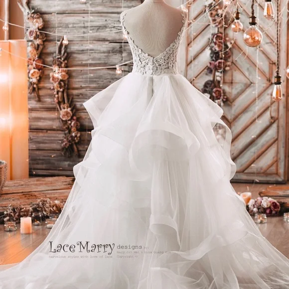 Custom Made Lace top- Light Ivory to off white in color - Picture 5 of 7